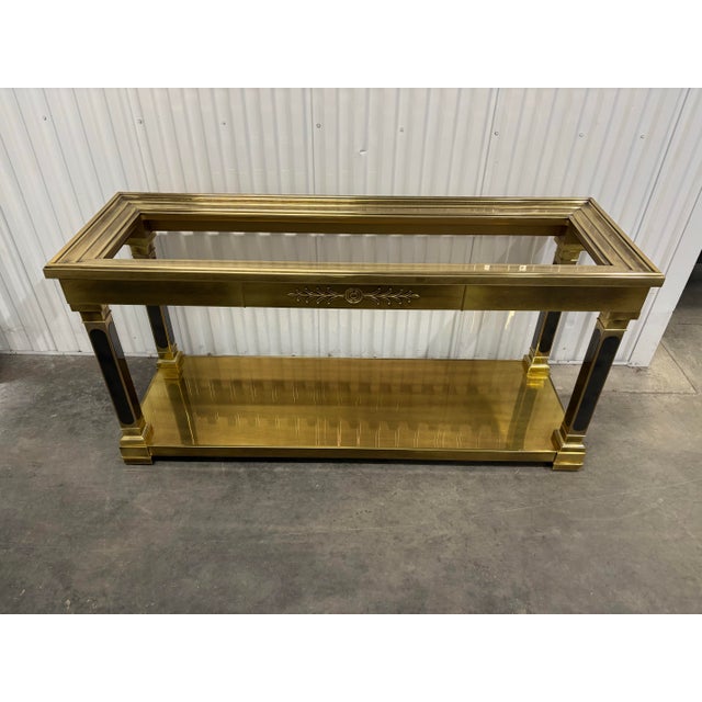 Late 20th Century Neoclassical Style Brass Console Table by Mastercraft For Sale - Image 5 of 14