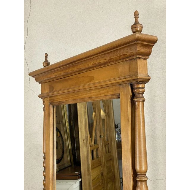 Rustic Pine Wood Mirror For Sale - Image 4 of 7