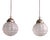 Art Deco Pendant Lights in Pressed Molded Frosted Glass, 1930s, Set of 2 For Sale