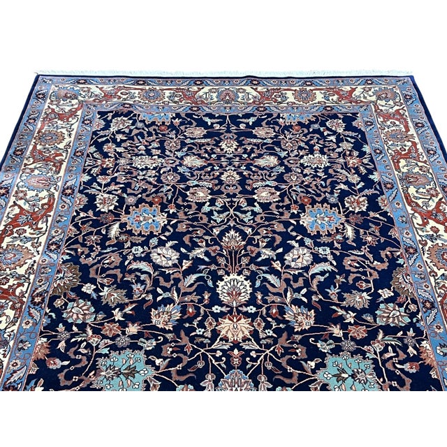 Tribal Persian Kashan Wool Rug 5’6” X 7’9” For Sale - Image 3 of 7
