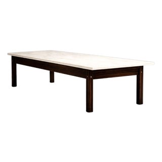 Brazilian Modern Rosewood & Marble Coffee Table by Ziglio Decorações, Brazil, C. 1960 For Sale