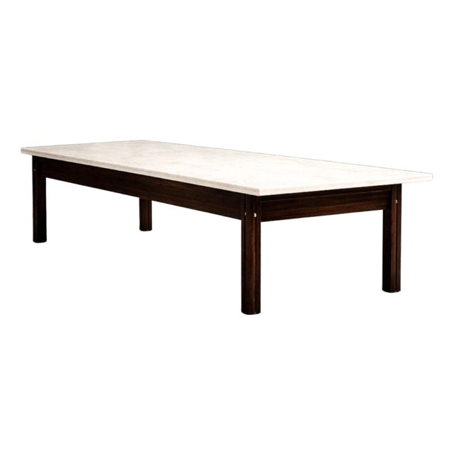 Brazilian Modern Rosewood & Marble Coffee Table by Ziglio Decorações, Brazil, C. 1960 For Sale
