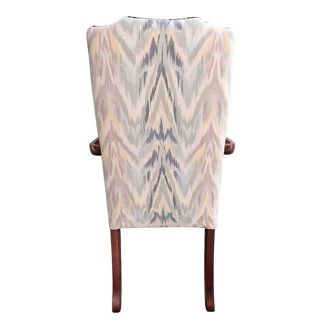 Sam Moore Vintage Pastel Ikat Sam Moore Queen Anne Accent Chair For Sale - Image 4 of 7