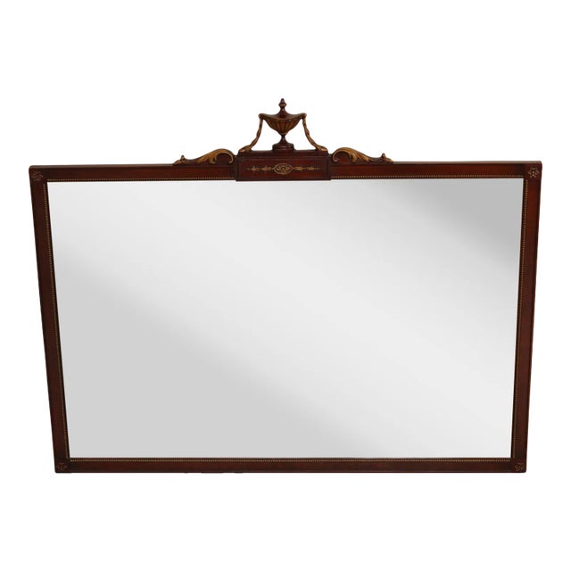 Mid 20th Century Adam Style Carved Mahogany Mantel Mirror For Sale