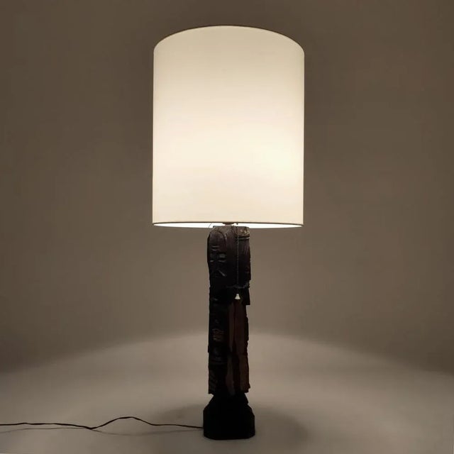 Brown Spanish Wooden Table Lamp, 1950s For Sale - Image 8 of 11