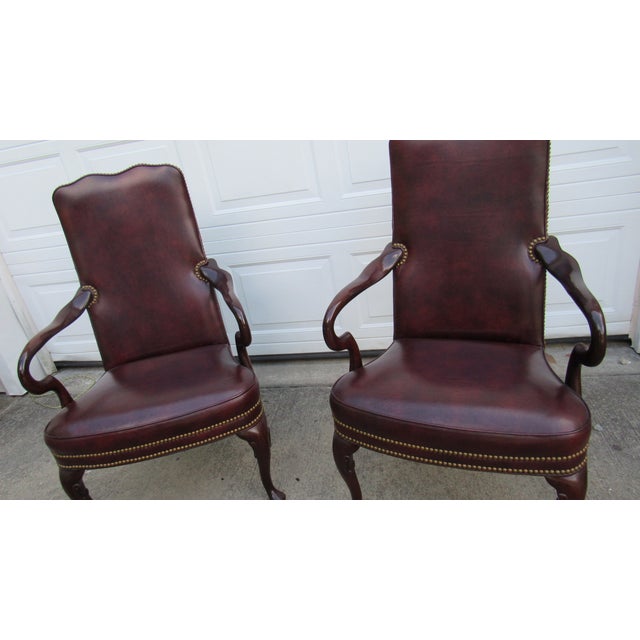 Hancock & Moore 1980s Pair Hancock Moore Leather Side Club Office Chairs Mahogany For Sale - Image 4 of 10