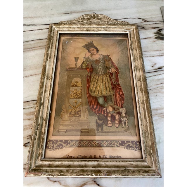 Early 20th Century Antique Italian Print of St Vito For Sale - Image 5 of 5