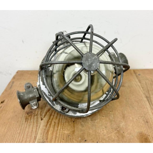 Industrial Cast Aluminium Cage Pendant Light, 1960s For Sale - Image 17 of 18