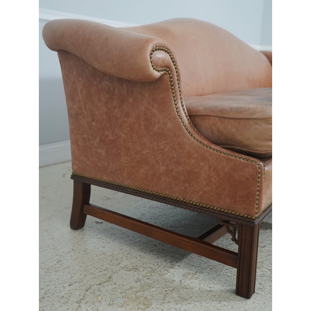 1980s Hickory Chair Co Camelback Leather Sofa For Sale - Image 5 of 18
