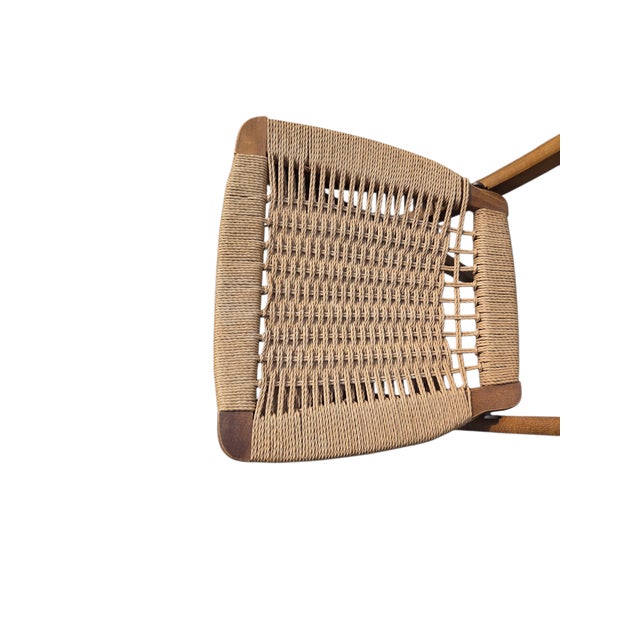 Vintage Hans Wegner Style MCM Folding Rope Chair Danish Modern For Sale In Philadelphia - Image 6 of 11