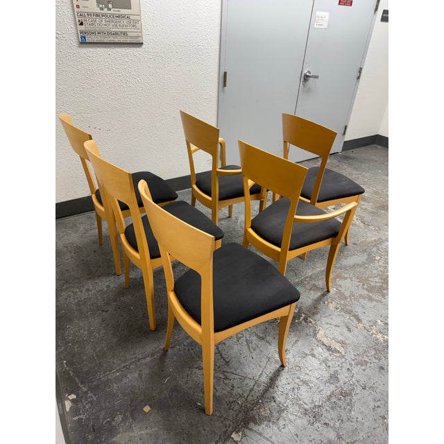 Room & Board Antonio Sibau for Room & Board Venice Italian Beechwood Dining Chairs, Set of Six For Sale - Image 4 of 13