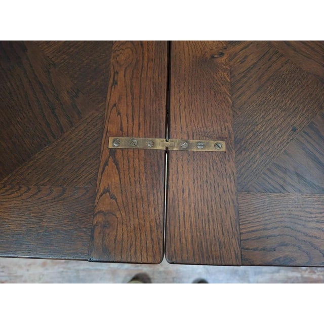 Brown Renaissance Extendable Table in Oak, 1960s For Sale - Image 8 of 9