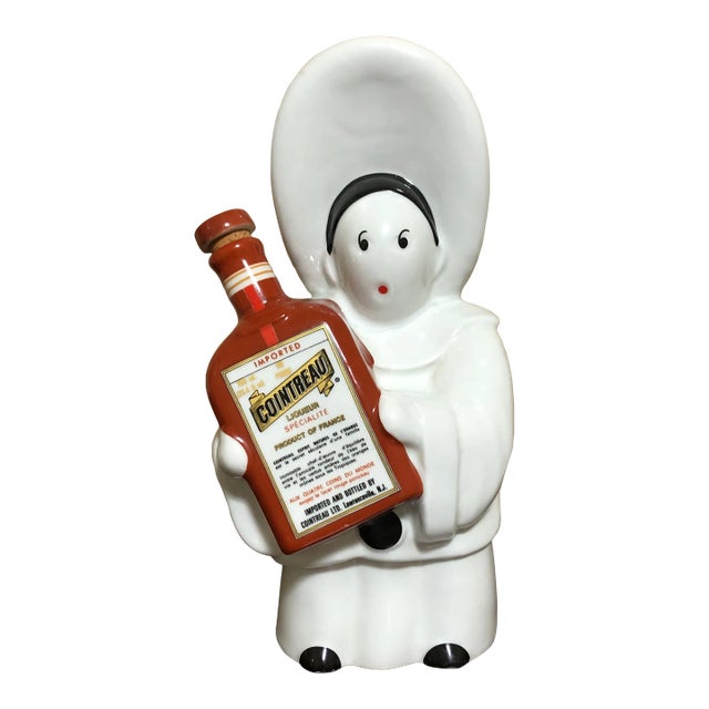 Vintage Limoges France Porcelain Pierrot Cointreau Liqueur Decanter For Sale