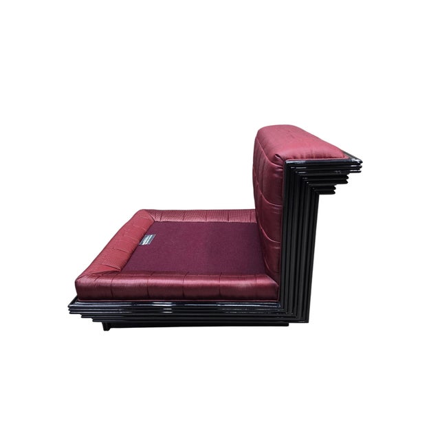 Late 20th Century Postmodern Lounge Chairs With Stepped Black Lacquer Bases by Interior Crafts For Sale - Image 10 of 11