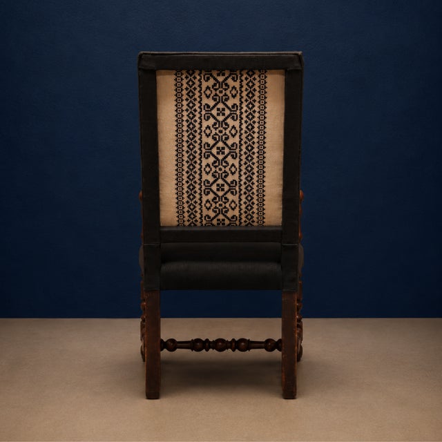 Mid 19th Century 19th Century French Louis XIII Walnut Armchair (B) For Sale - Image 5 of 5