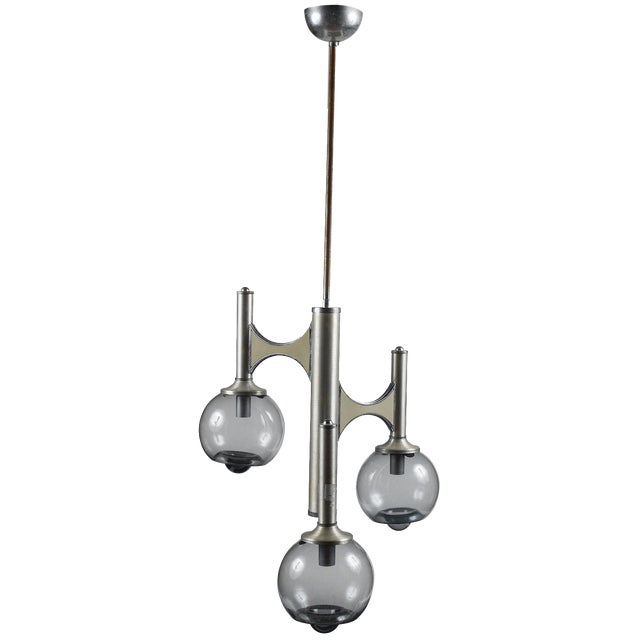 Space Age Three-Light Chandelier in the style of Mazzega For Sale