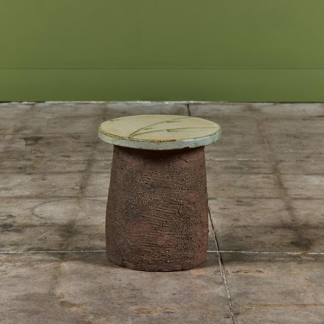 Mid-Century Modern Stan Bitters Ceramic Mushroom Stool/Side Table With Adolf Odorfer Glaze For Sale - Image 3 of 10
