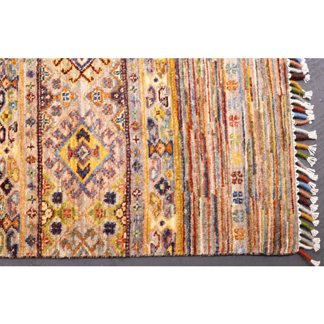 Tan Contemporary Gabbeh Rug 6'9'' X 9'9'' For Sale - Image 8 of 11