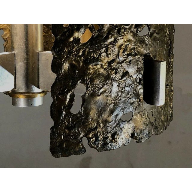 Copper Bronze Sculptural Ceiling Lamp, France, 1970s For Sale - Image 8 of 11