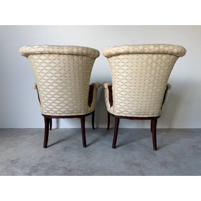 Vintage Regency Revival Carved Wood Armchairs – A Pair For Sale In Miami - Image 6 of 17