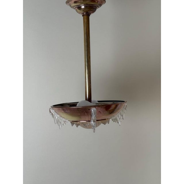Art Deco French Ice Glasss and Icicles Chandelier by Ezan, 1930s For Sale - Image 13 of 15