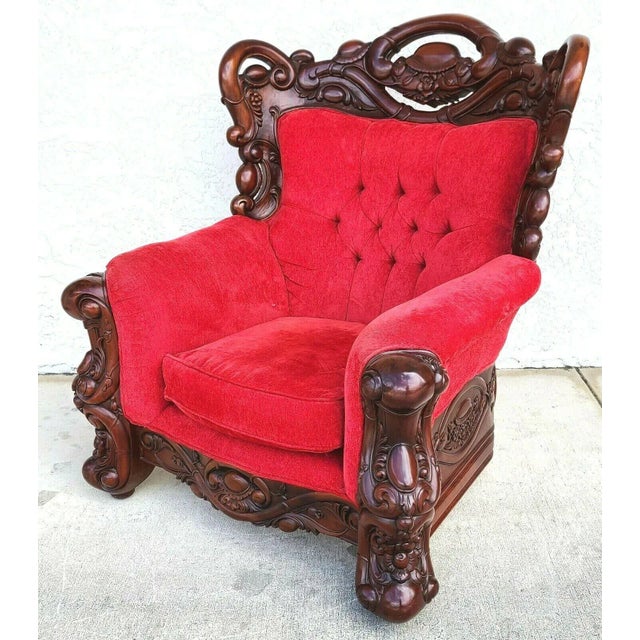 Offering One Of Our Recent Palm Beach Estate Fine Furniture Acquisitions Of A Oversized Asian Chinoiserie Carved Rosewood...