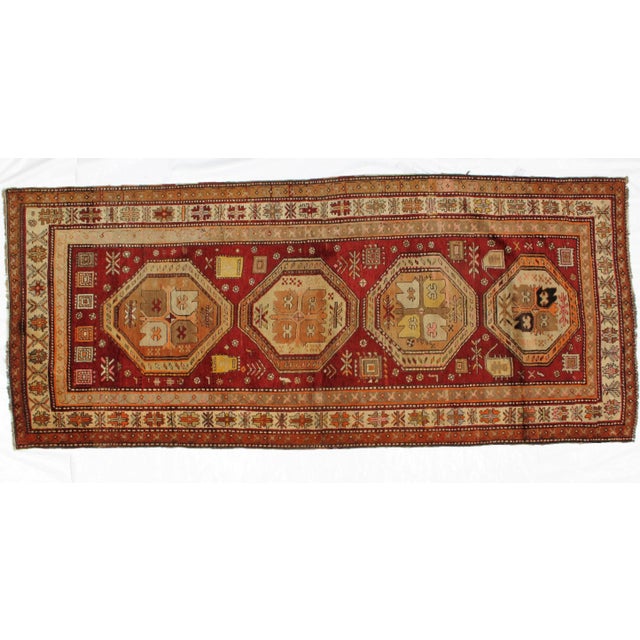 Red 1920s Persian Bakhshaish Rug - 4′1″ × 9′8″ For Sale - Image 8 of 8