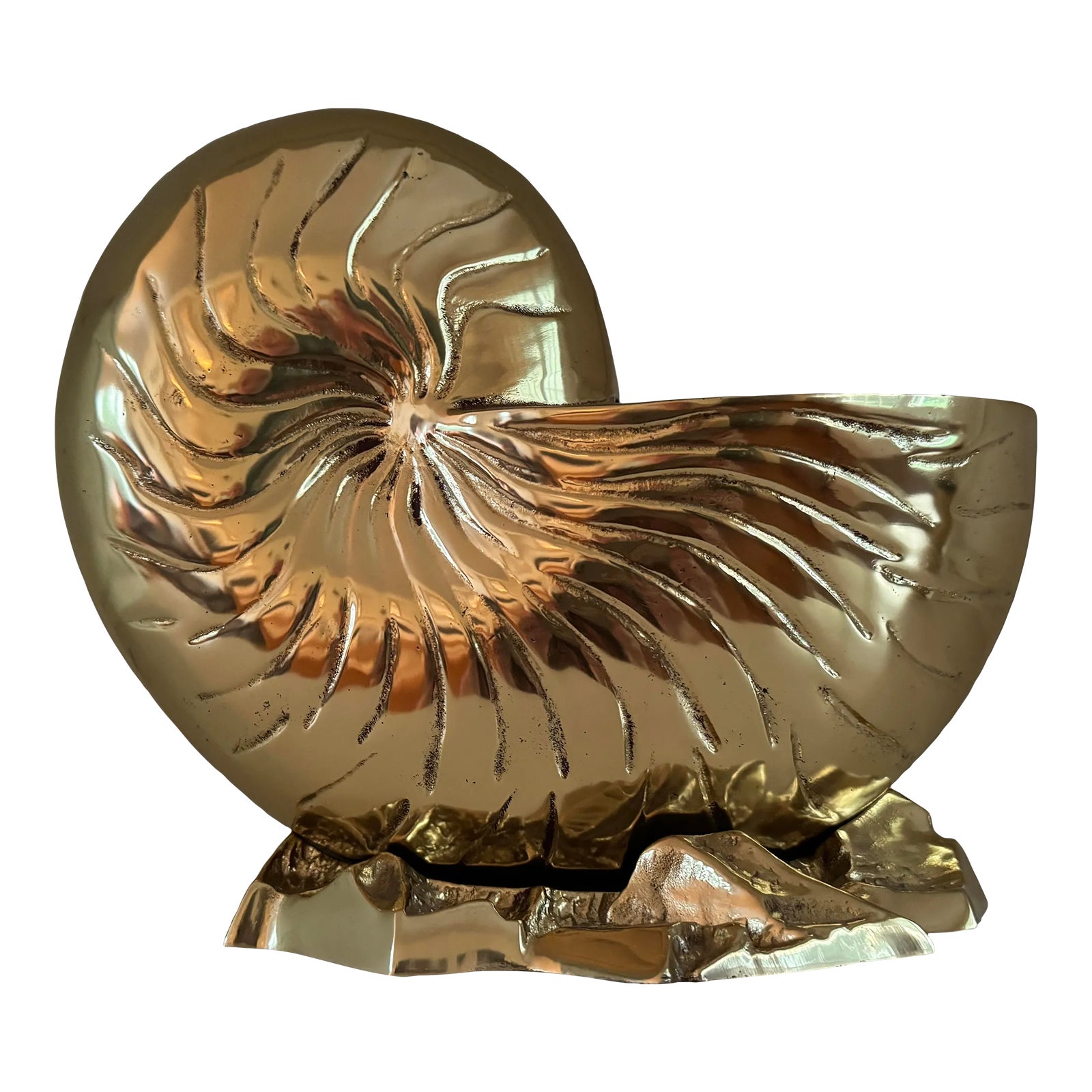 Vintage Heavy Brass Shell Wine Cooler, Planter | Chairish