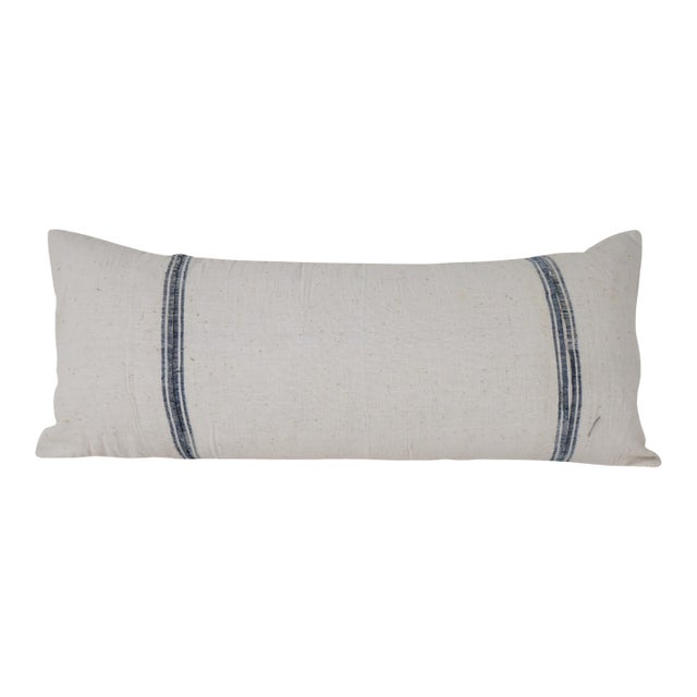 Natural Striped Lumbar Pillow Cover For Sale