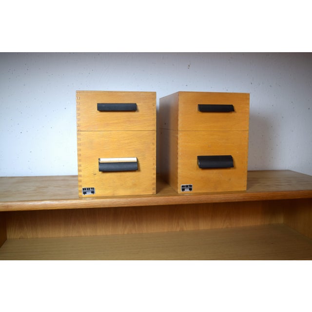 Wood Index Card Boxes from Bus, 1970s, Set of 2 For Sale - Image 7 of 7
