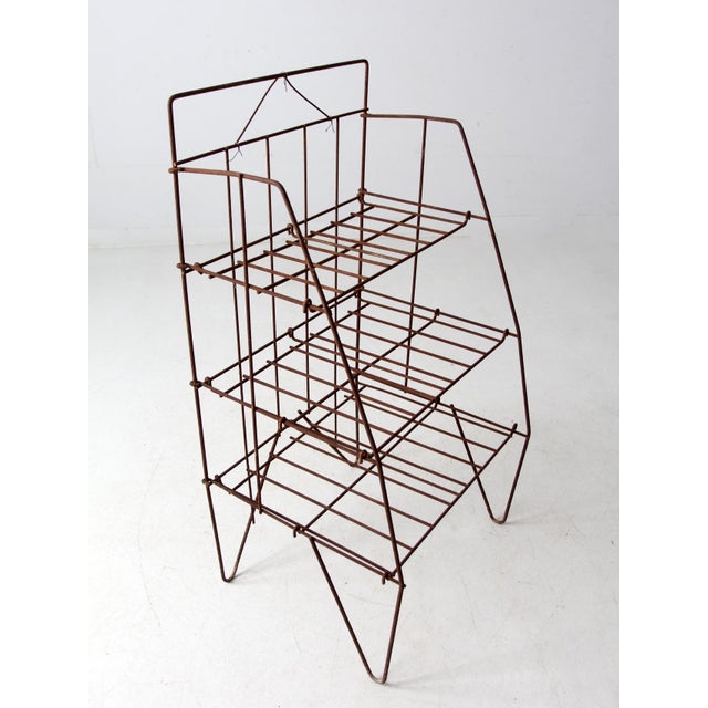 Metal Mid 20th Century Collapsible Wire Shelf Rack For Sale - Image 7 of 13