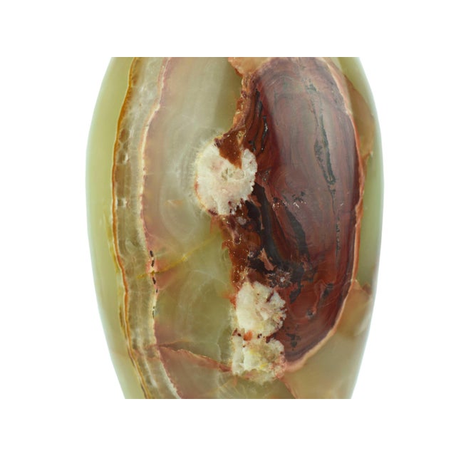 Mid 20th Century Solid Onyx Carved Traditional Urn Design Vase For Sale - Image 6 of 12