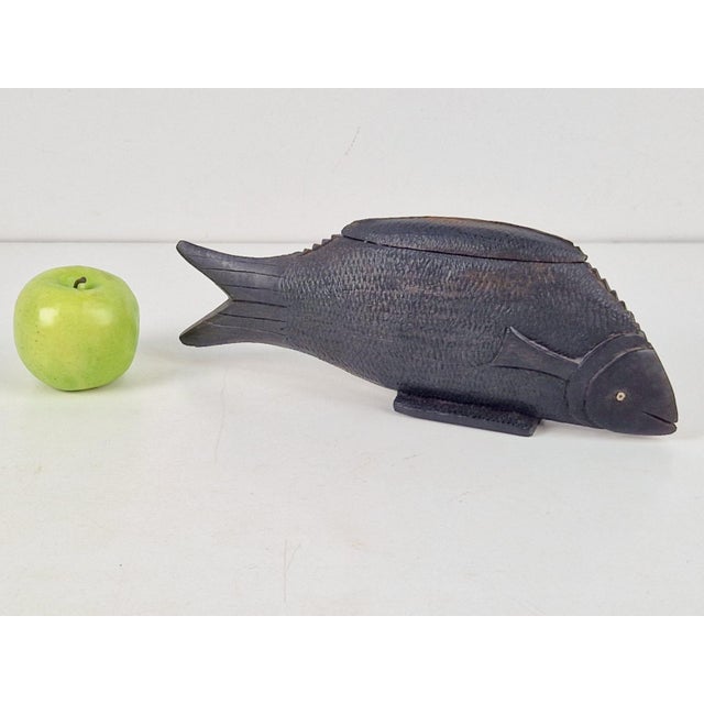 Vintage African Fish in Hand Carved Ebony Wood, 1950s For Sale - Image 9 of 13