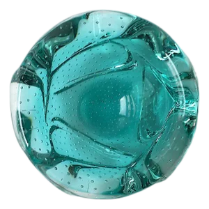 Italian Murano Art Glass Bowl Green, Organic Modern, Circa Mid-20th Century