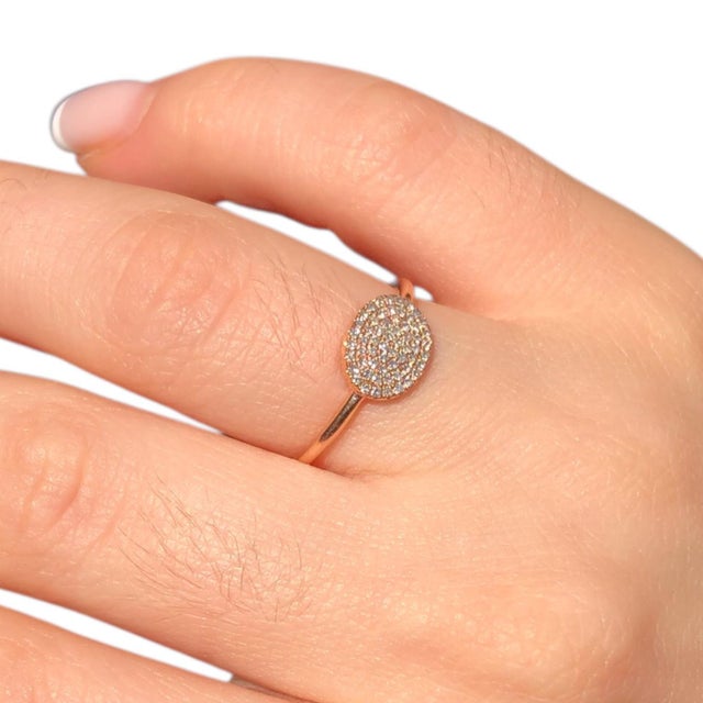 Gorgeous 14k Yellow Rosie Yellow Gold Oval Natural Diamond Cluster Ring Size 7 For Sale In New York - Image 6 of 6