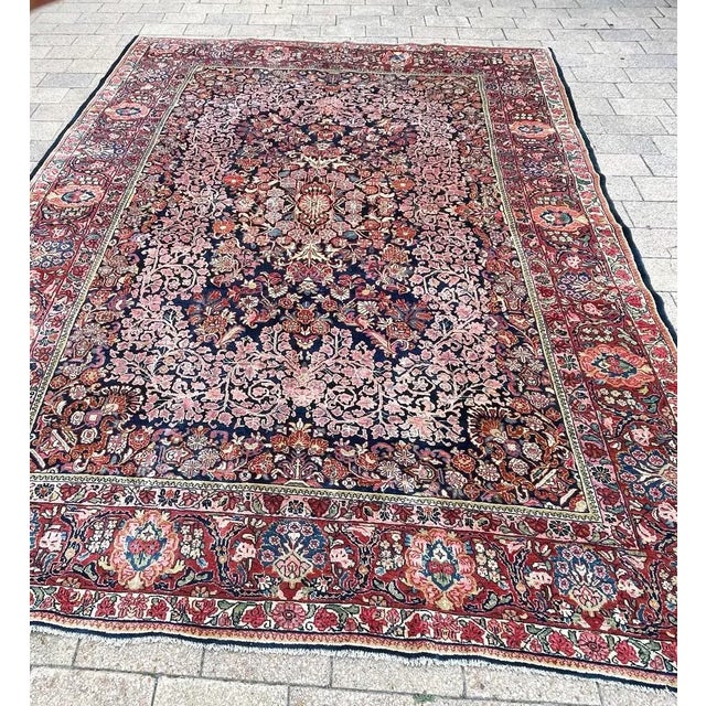 Early 20th Century Early 20th Century Antique Persian Sarouk Carpet Wedding Rug For Sale - Image 5 of 12