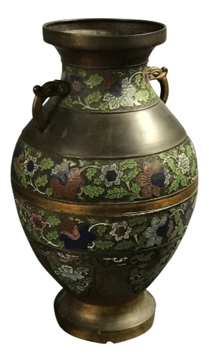Bronze & Enamel Chinese Urn