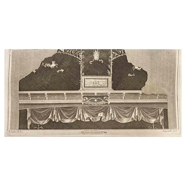 Francesco Cepparoli, Ornamental Pompeian Style Fresco, Etching, 18th Century For Sale