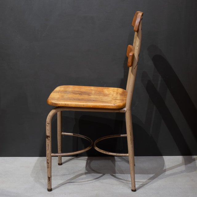 Mid-Century Schoolhouse Maple Desk/Dining Chairs c.1950 For Sale - Image 9 of 12