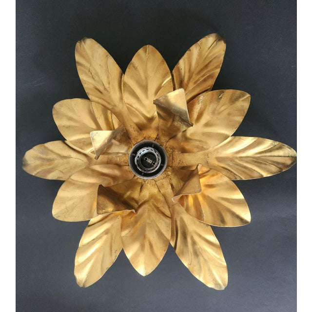 Ornamental & Decorative Materials Hollywood Regency Gold-Plated Florentine Floral Wall Lamps from Hans Kögl, Italy, Florence, 1960, Set of 2 For Sale - Image 7 of 17
