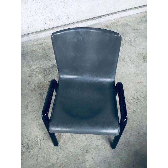 Postmodern Leather Dining Chairs, Italy, 1980s, Set of 4 For Sale - Image 11 of 18