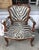 Wood French Zebra Accent Arm Chair For Sale - Image 7 of 12