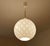 Very large mid century pendant light with a gourd shape glass shade with a semi translucent "golf ball" pattern, gilded...