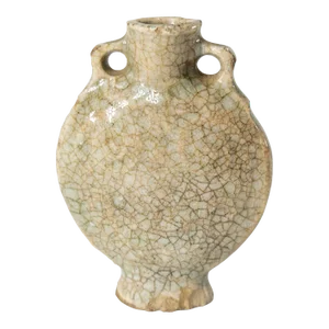 20th Century Chinese Celadon Crackle Moon Form Snuff Bottle
