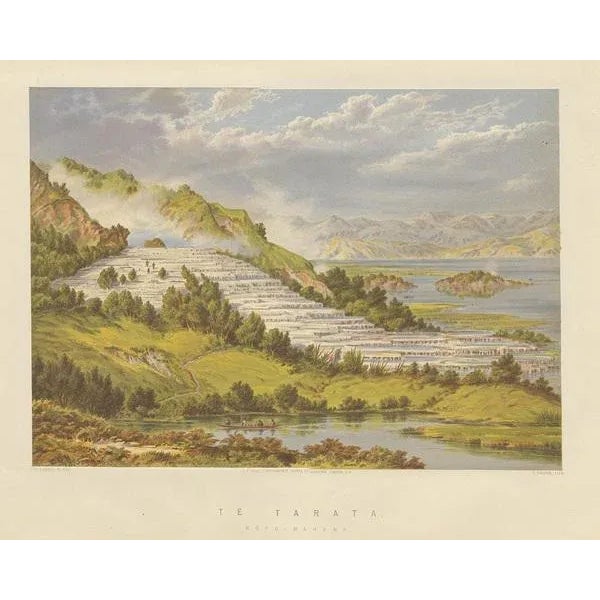 Picken, Pink and White Terraces New Zealand, 1877, Paper For Sale - Image 3 of 5