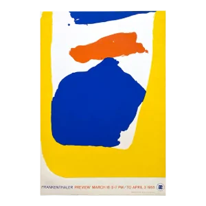 Helen Frankenthaler Vintage 1977 Mid Century Modern Silkscreen Print Abstract Expressionist Exhibition Poster