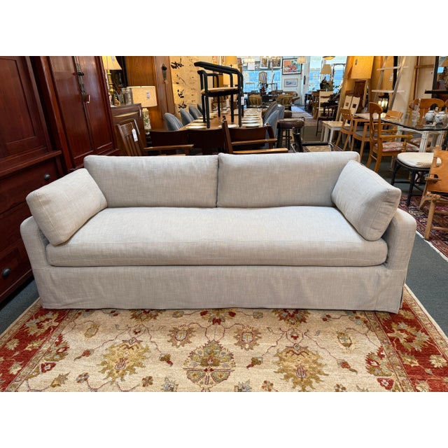 Restoration Hardware Belgian Slipcover Sofa For Sale In San Francisco - Image 6 of 14