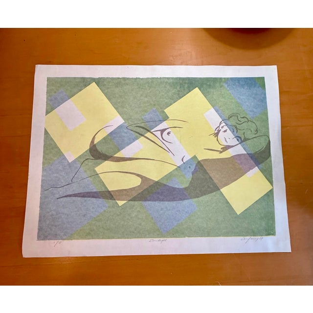 Vintage 1989 Modernist Art Print “Sunlight”Limited Edition 1/5 Reclining Figure 18x24 For Sale - Image 10 of 10