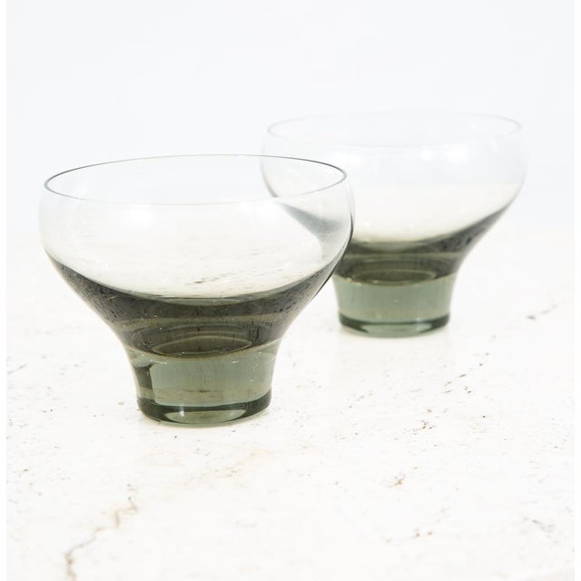 Mid 20th Century Modern Glass Cocktail Per Lutkin Holmegaard Smoked Glasses - a Pair For Sale - Image 9 of 11