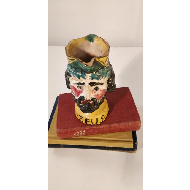 Ceramic Italian Majolica Zeus Hera Double Sided Vase For Sale - Image 7 of 13